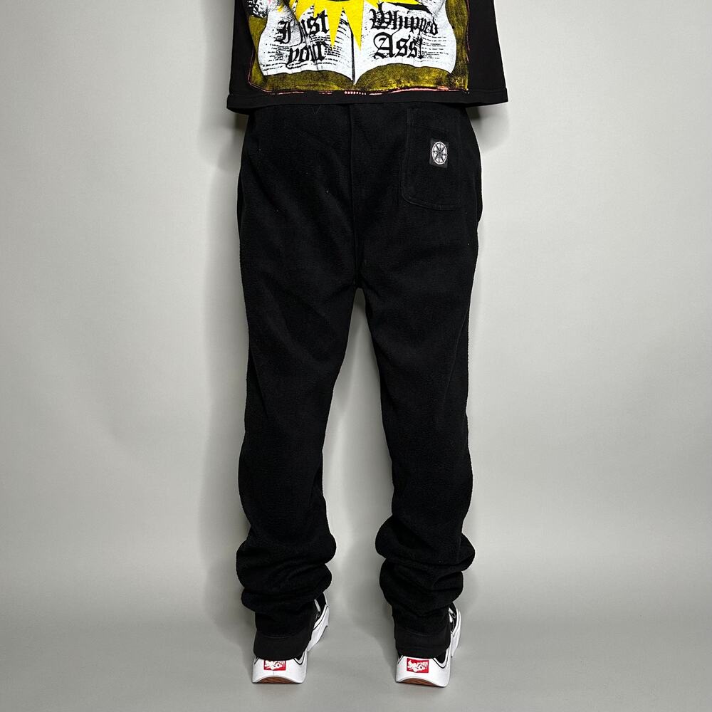 Vintage 90s Marlboro Sweatpants Mens XL Baggy Jet Black Fleece Compass Logo - Picture 3 of 4
